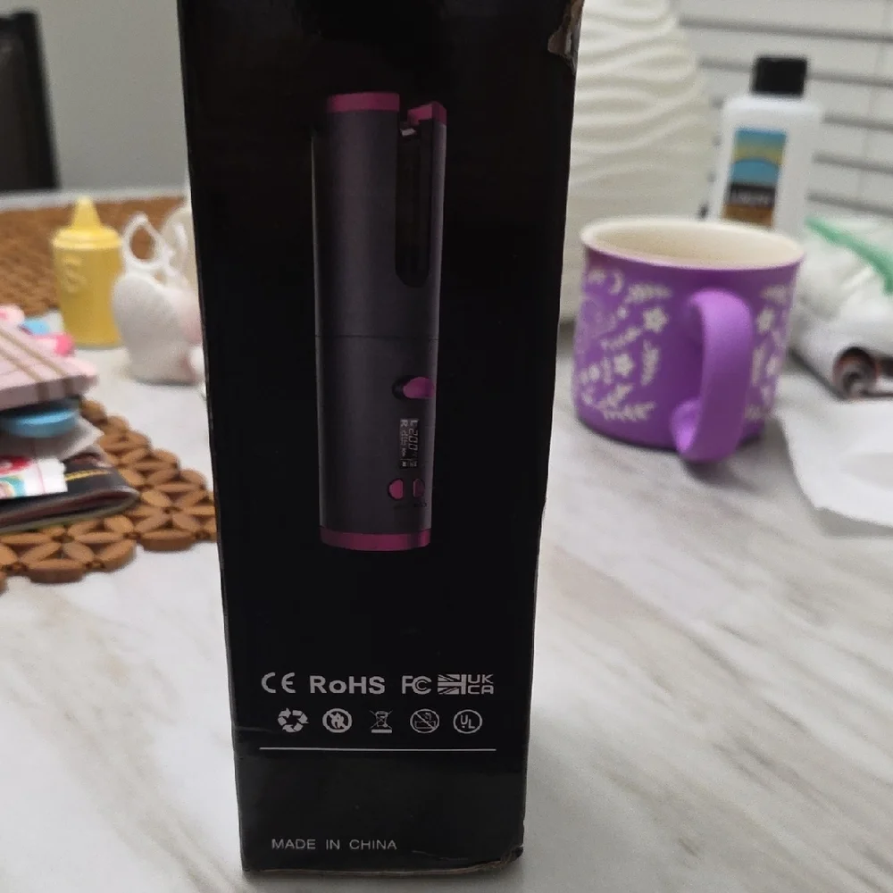 Electronics Cordless Automatic Hair Curler - Black and Purple - Picture 3 of 4